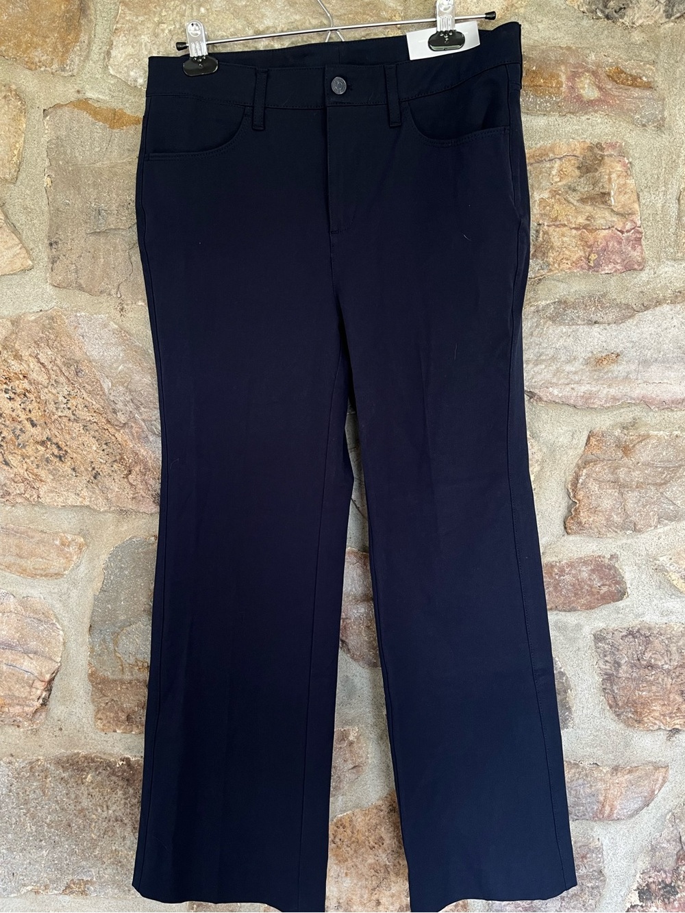 NWT Chicos Petite Flex Waistband High Rise Navy Blue Trouser Pant size 8